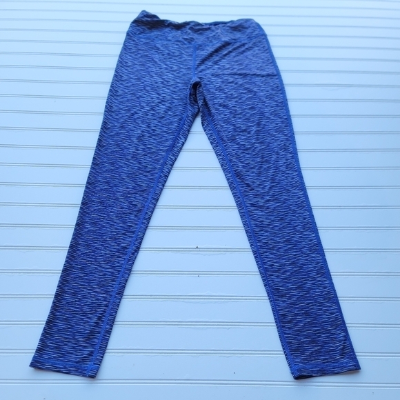 Womens Premium Leggings Blue Black Print Heavy Feel Sz LP2 - Picture 1 of 8